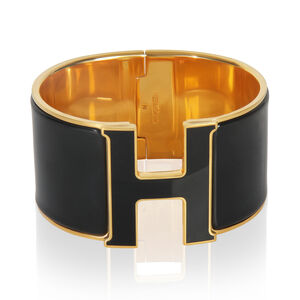 Hermès Gold-Plated  XL Clic H In Noir Bracelet